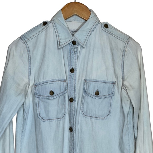 Current / Elliot Chambray Button Down Long Sleeve Size 1 Top - Picture 2 of 9